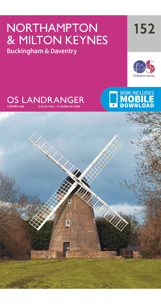 Ordnance Survey Northampton, Milton Keynes, Buckingham & Daventry   Landranger 152 Map