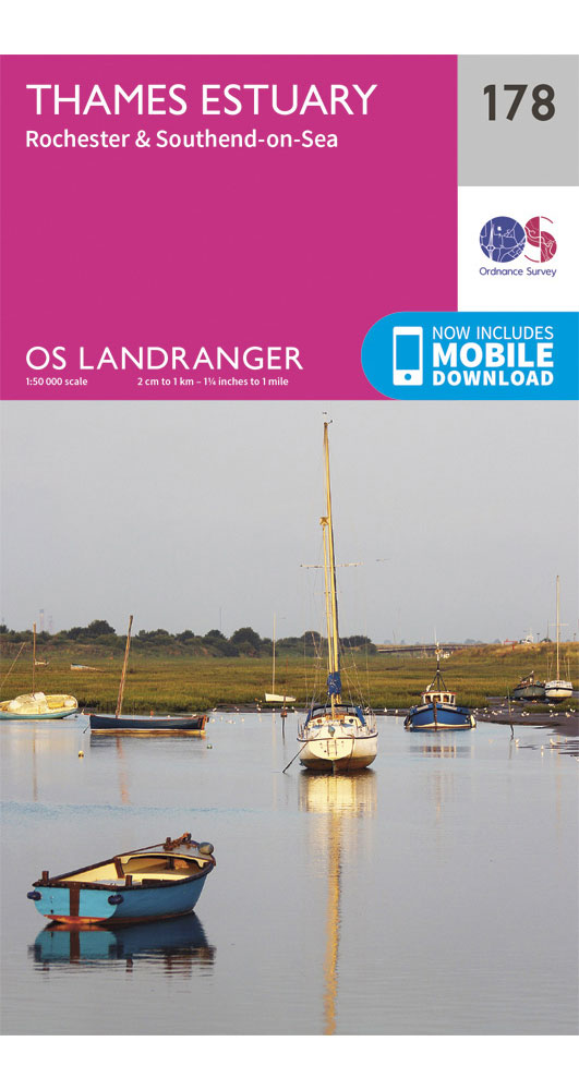 Ordnance Survey Thames Estuary, Rochester & Southend on Sea   Landranger 178 Map
