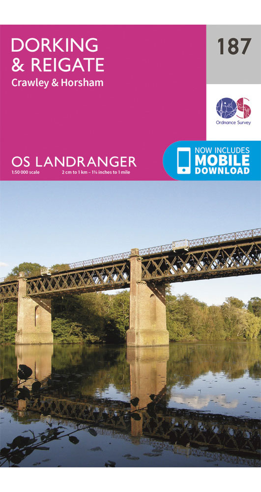 Ordnance Survey Dorking & Reigate, Crawley & Horsham   Landranger 187 Map