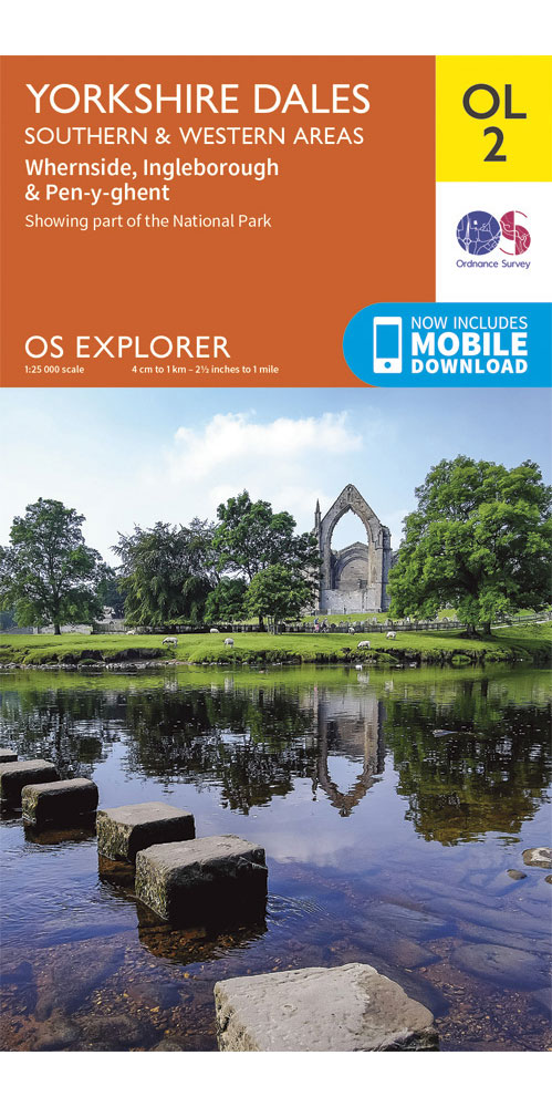 Ordnance Survey Yorkshire Dales - Southern & Western Areas - OS explorer OL2 Map