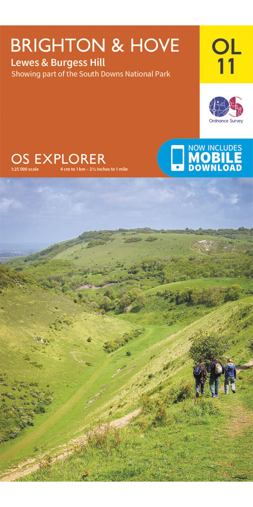 Ordnance Survey Brighton & Hove   OS Explorer OL11 Map