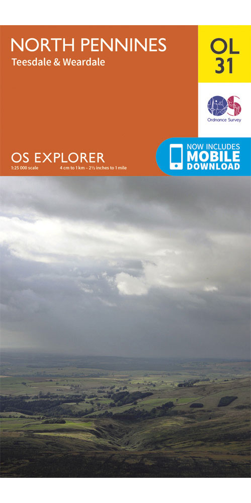 Ordnance Survey North Pennines   Teesdale & Weardale   OS Explorer OL31 Map