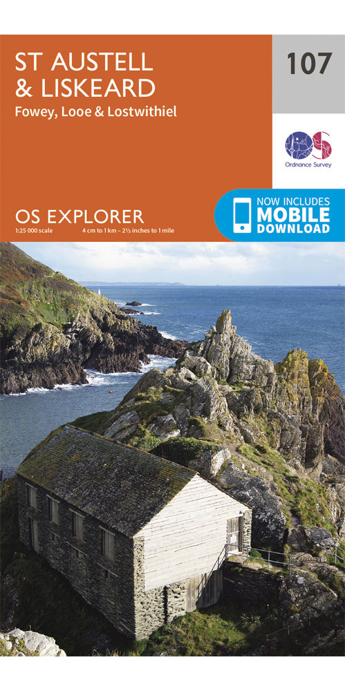 Ordnance Survey St Austell, Liskeard, Fowey, Looe & Lostwithiel   OS Explorer 107 Map