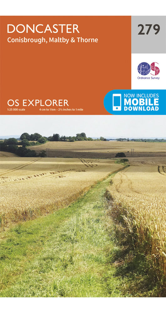 Ordnance Survey Doncaster, Conisbrough, Maltby & Thorne   OS Explorer 279 Map