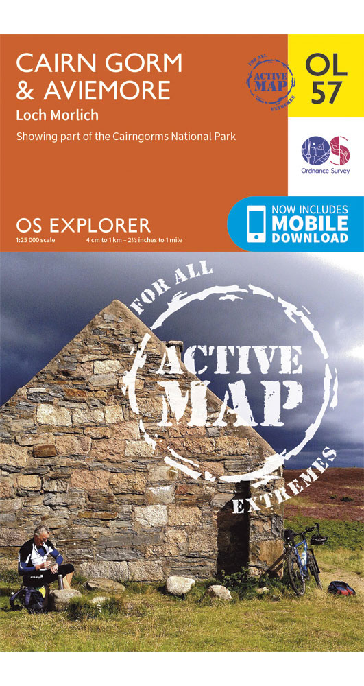 Ordnance Survey Cairn Gorm & Aviemore   OS Explorer Active OL57 Map
