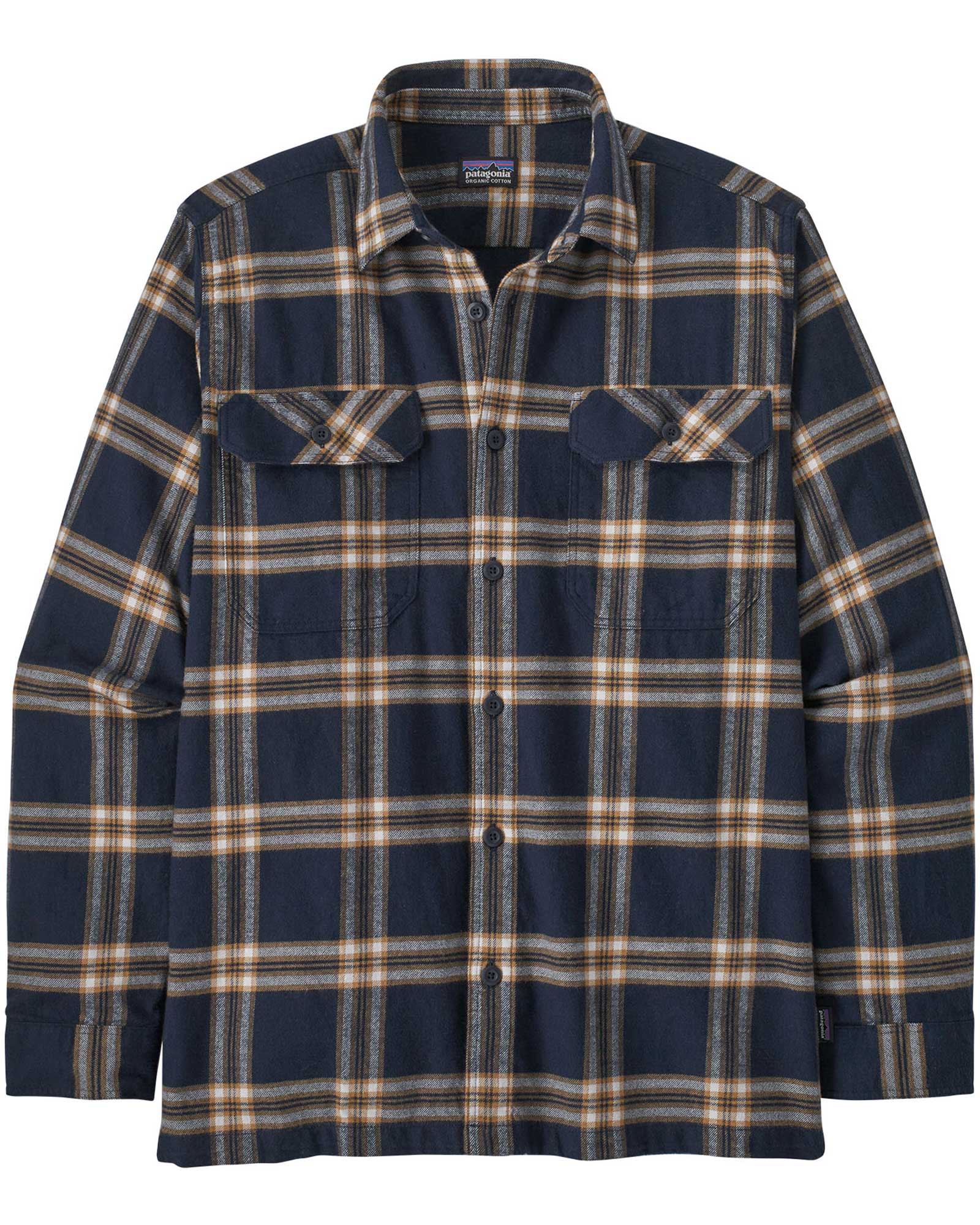 Patagonia Men’s Organic Long Sleeve Flannel Shirt - New Navy/North Line XL