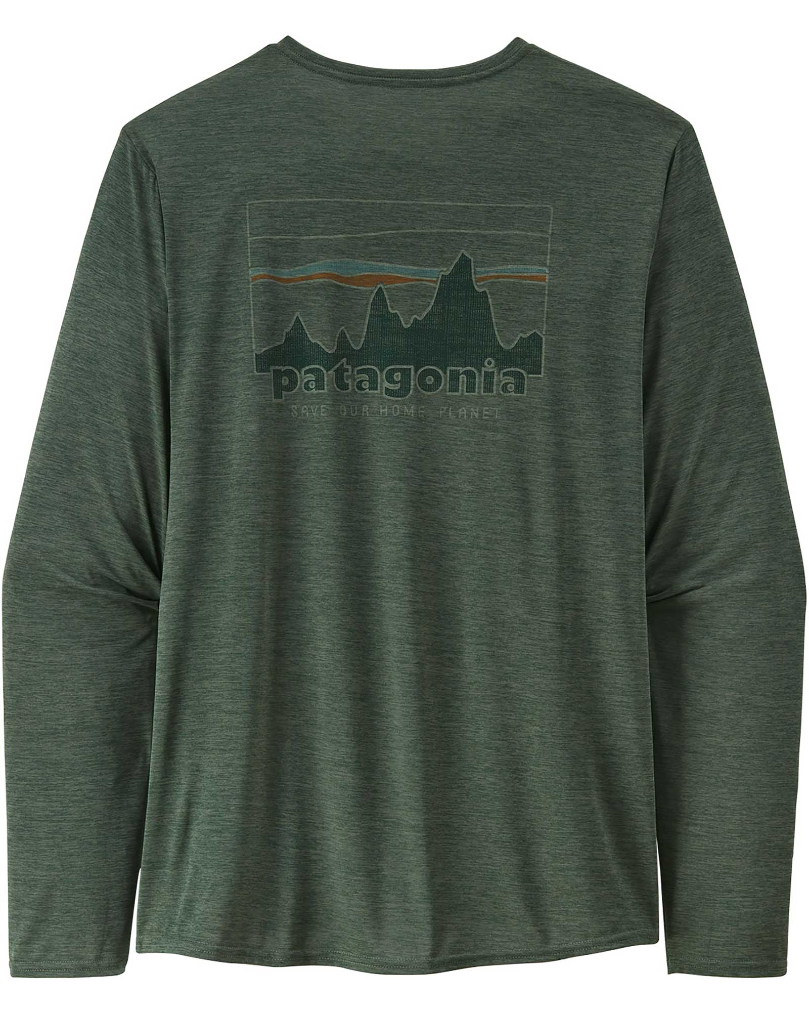 Patagonia Long Sleeve Cap Cool Daily Graphic Men’s T Shirt - Pinyon Green/73 Skyline XL