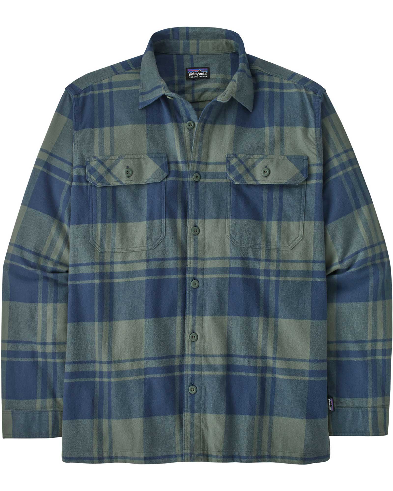 Patagonia Men’s Organic Long Sleeve Flannel Shirt - Hemlock Green/Live Oak S