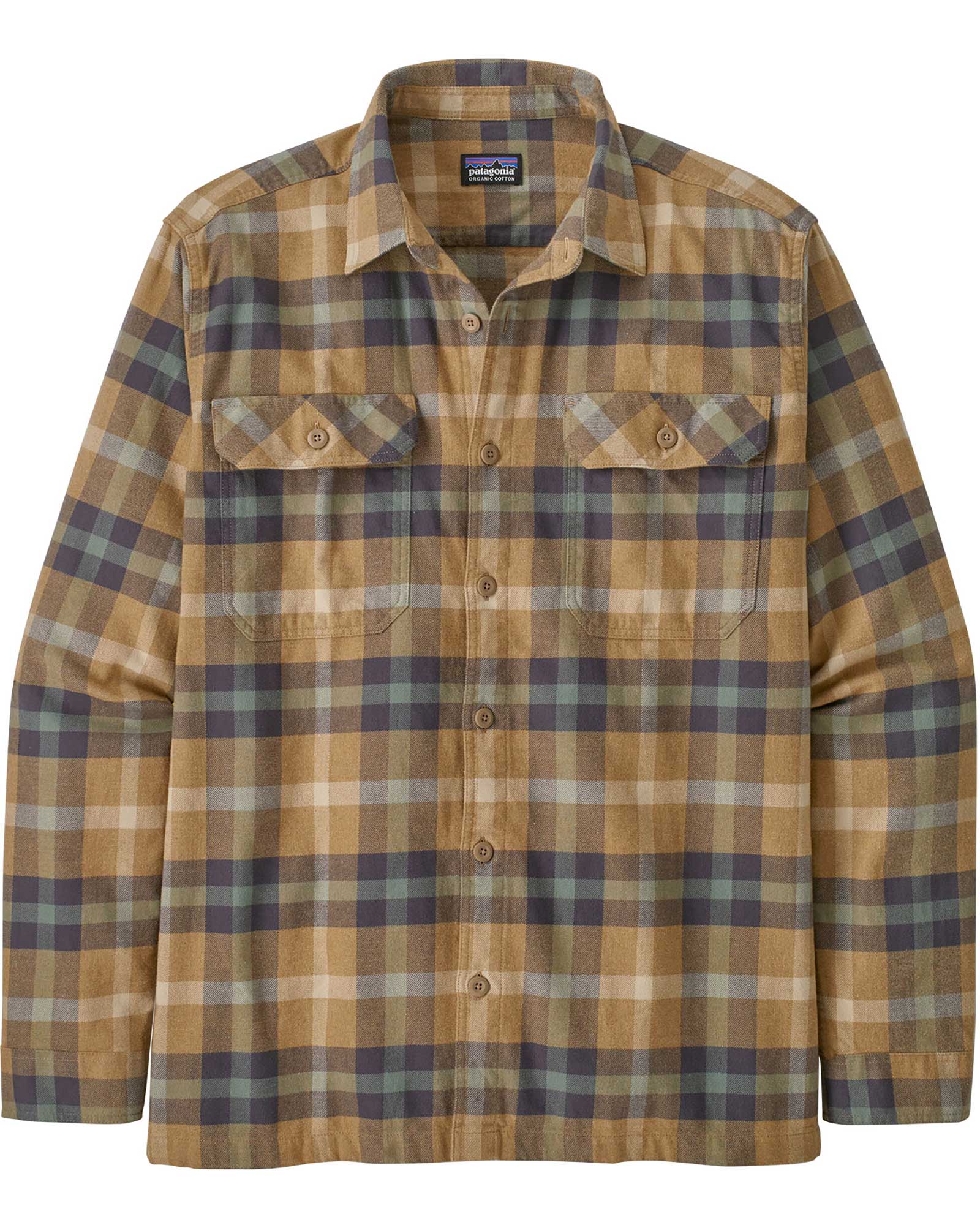 Patagonia Men’s Organic Long Sleeve Flannel Shirt - Mojave Khaki/Forage L