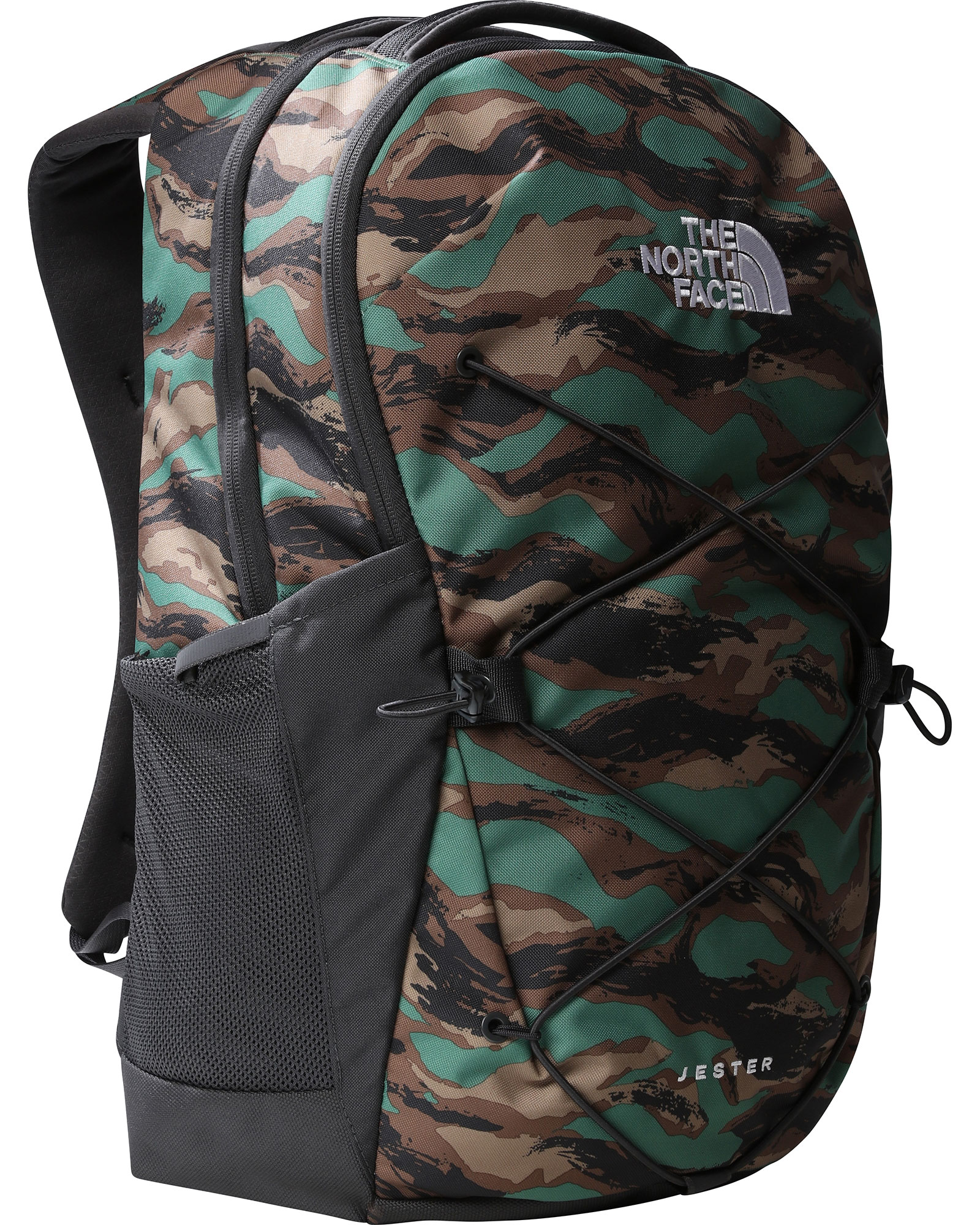 The North Face Jester Backpack - Deep Grass Green Painted Camo Print/Asphalt Grey