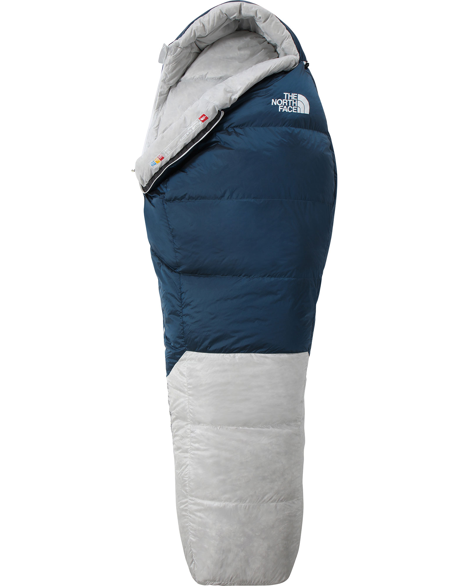 The North Face Blue Kazoo Long Sleeping Bag - Banff Blue/Tin Grey Right Zip