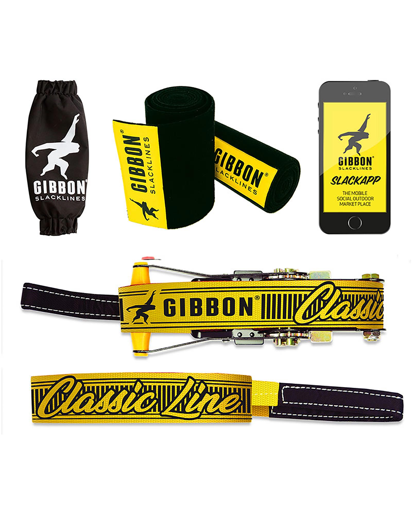 Gibbon Classic Line Treewear Set Slackline 15m - Yellow