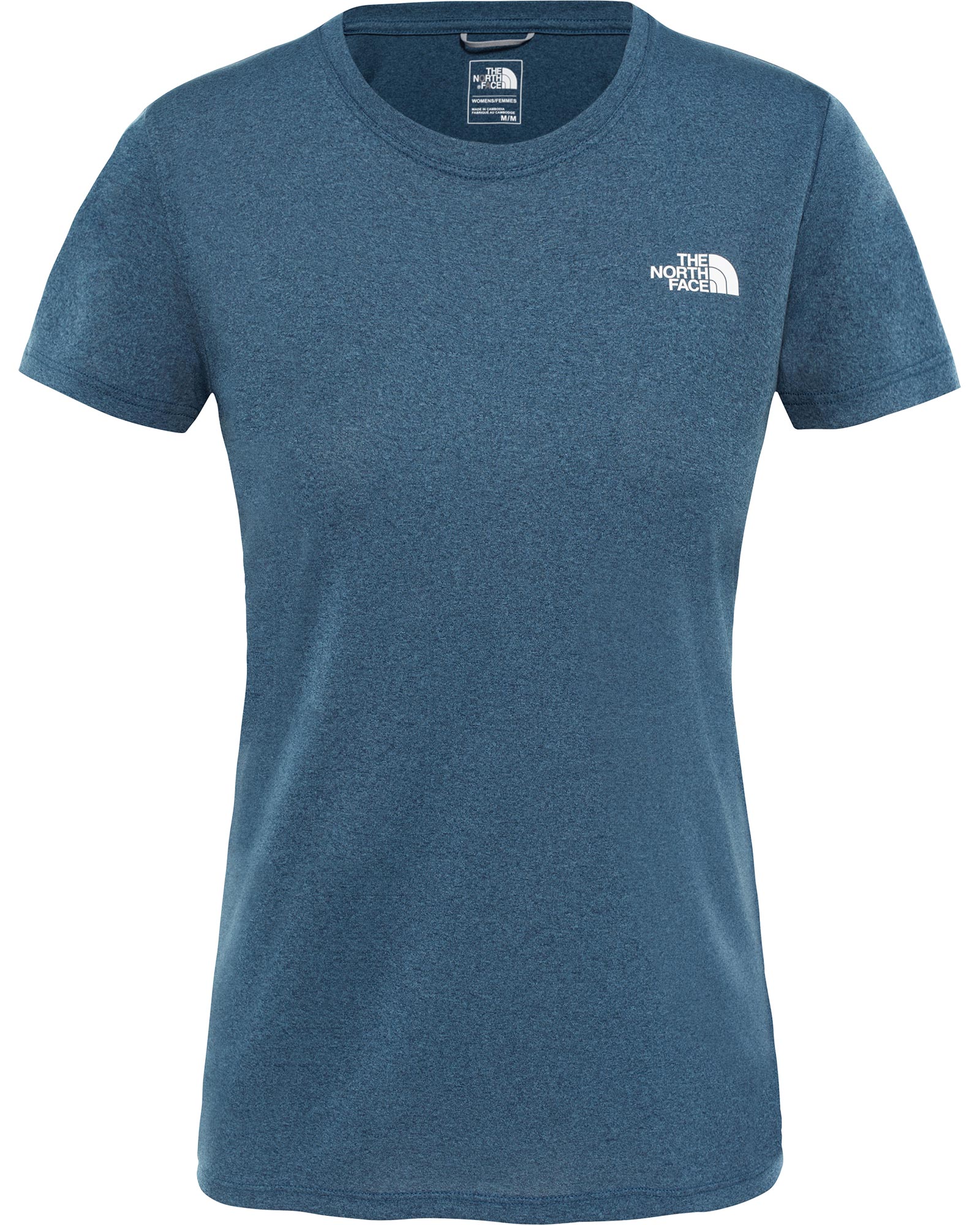 The North Face Reaxion Amp Women’s Crew T Shirt - Blue Wing Teal Heather XS