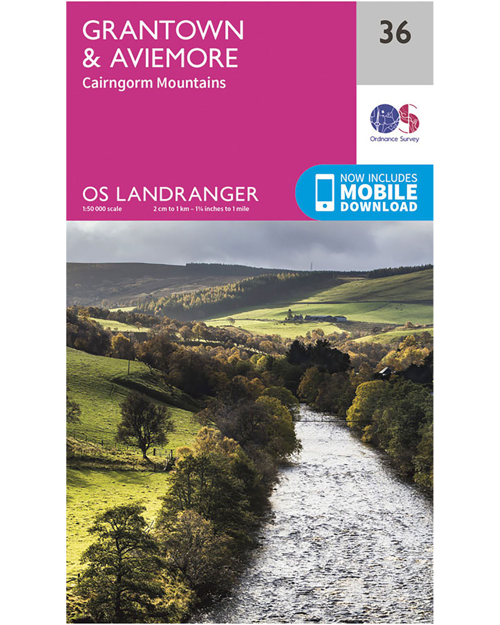 Ordnance Survey Grantown, Aviemore & Cairngorm Mountains   Landranger 36 Map