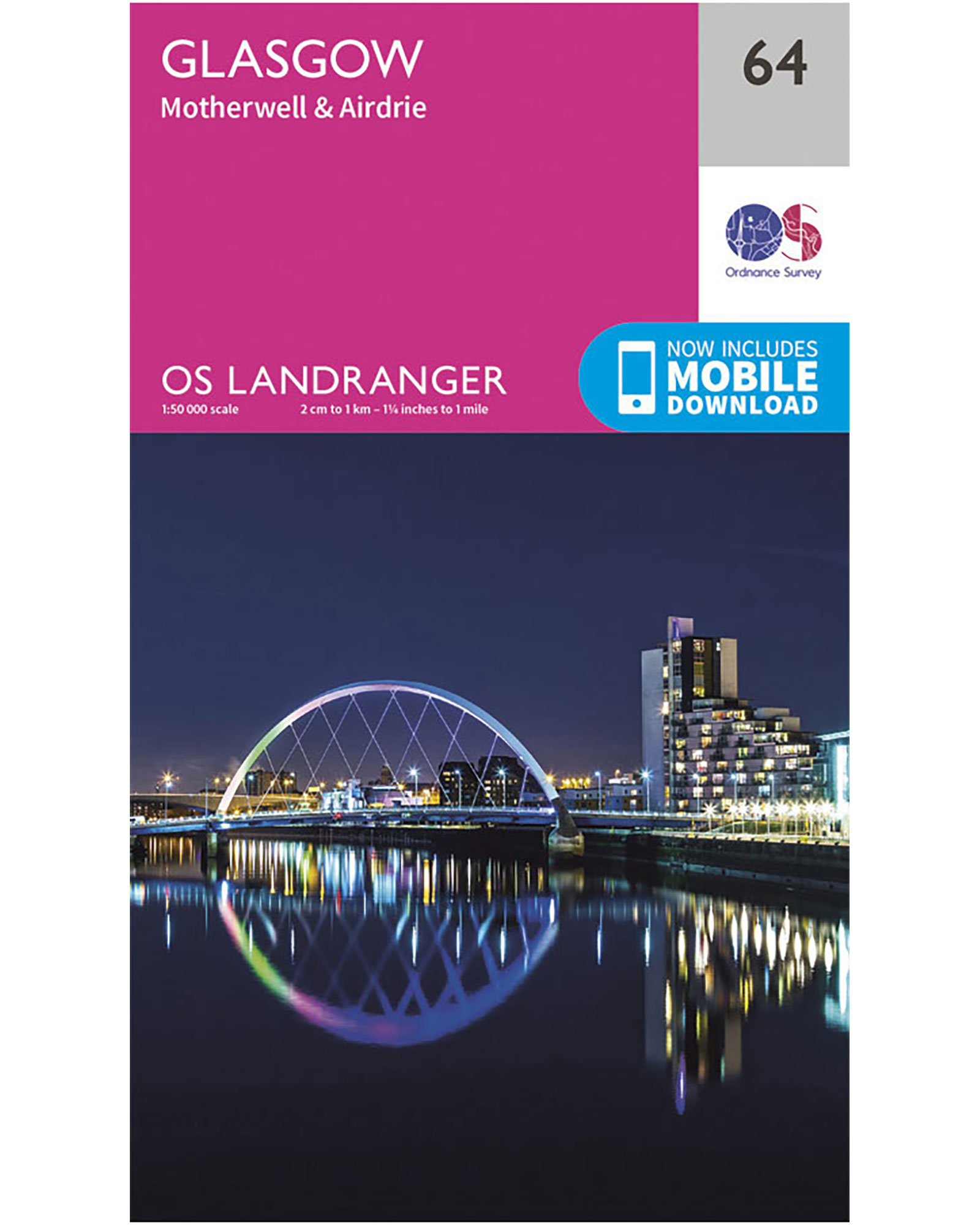 Ordnance Survey Glasgow, Motherwell & Airdrie   Landranger 64 Map