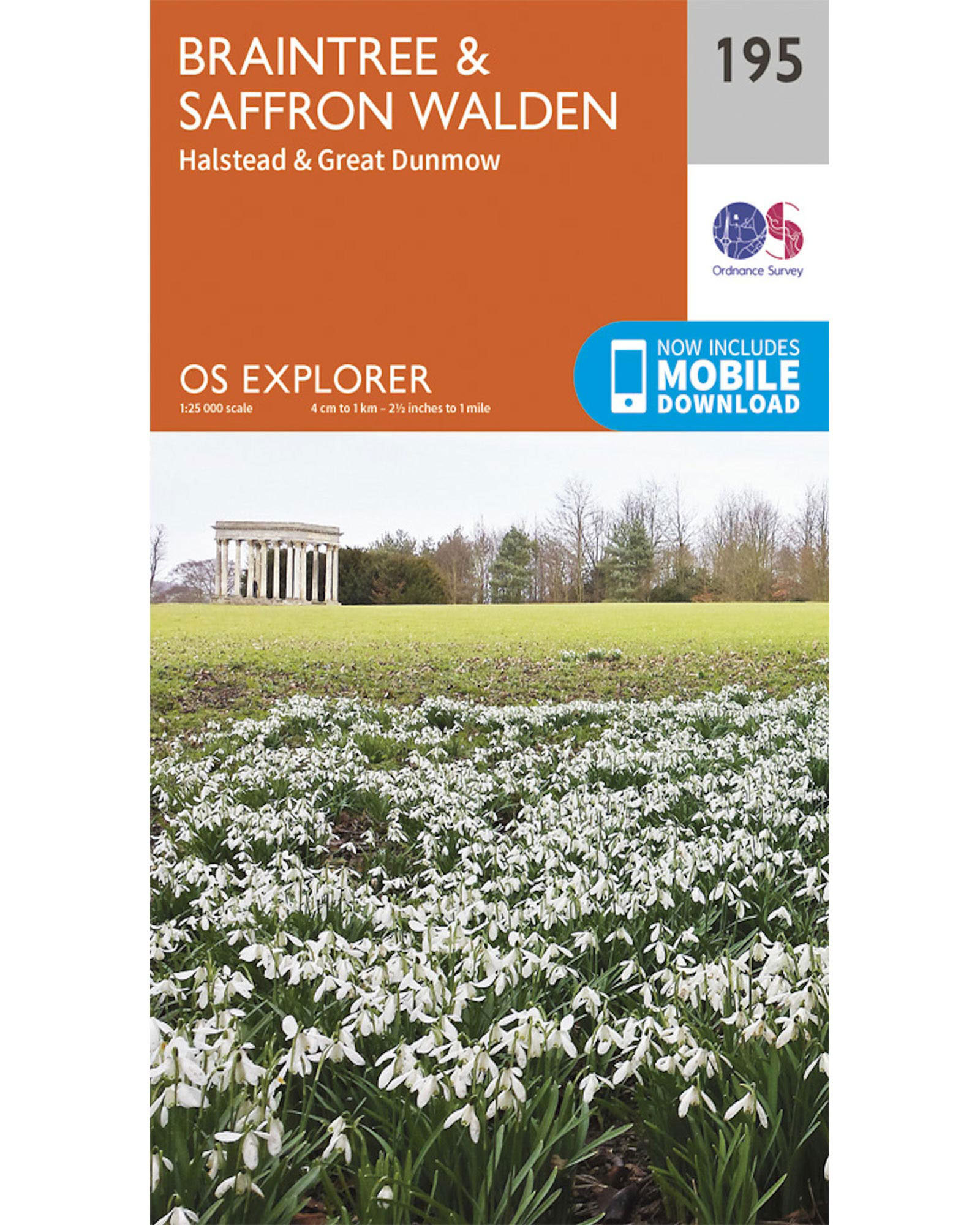 Ordnance Survey Braintree & Saffron Walden   OS Explorer 195 Map