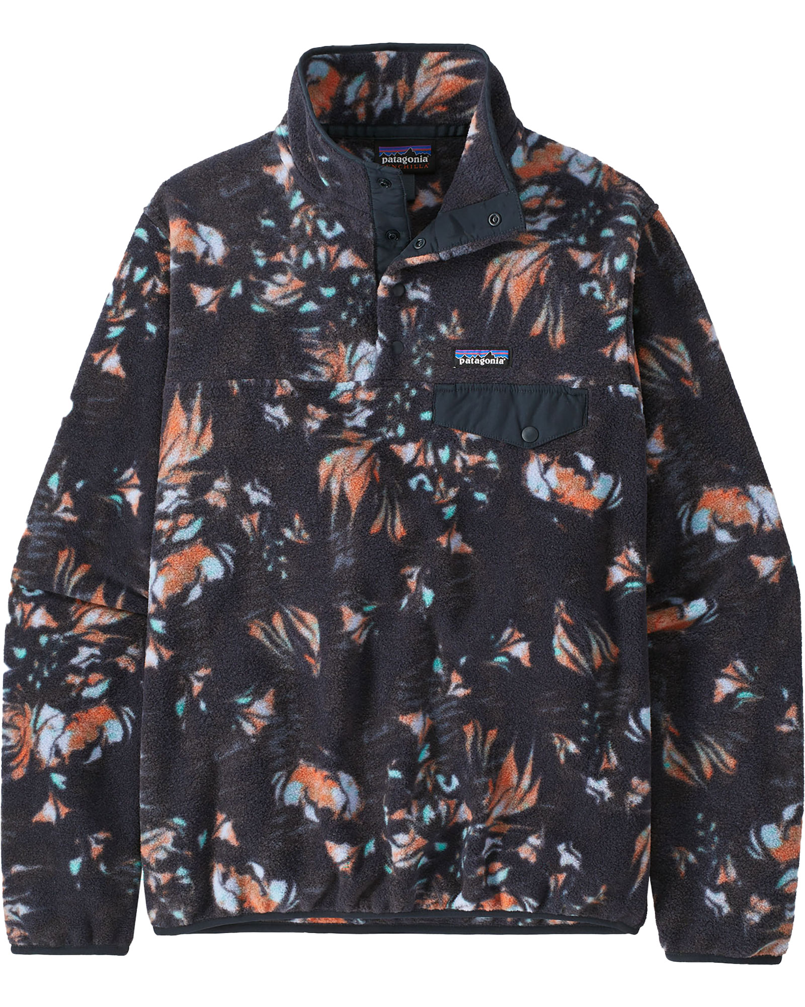 Patagonia Lwt Synchilla Women’s Snap T Pullover - Swirl Floral: Pitch Blue XL