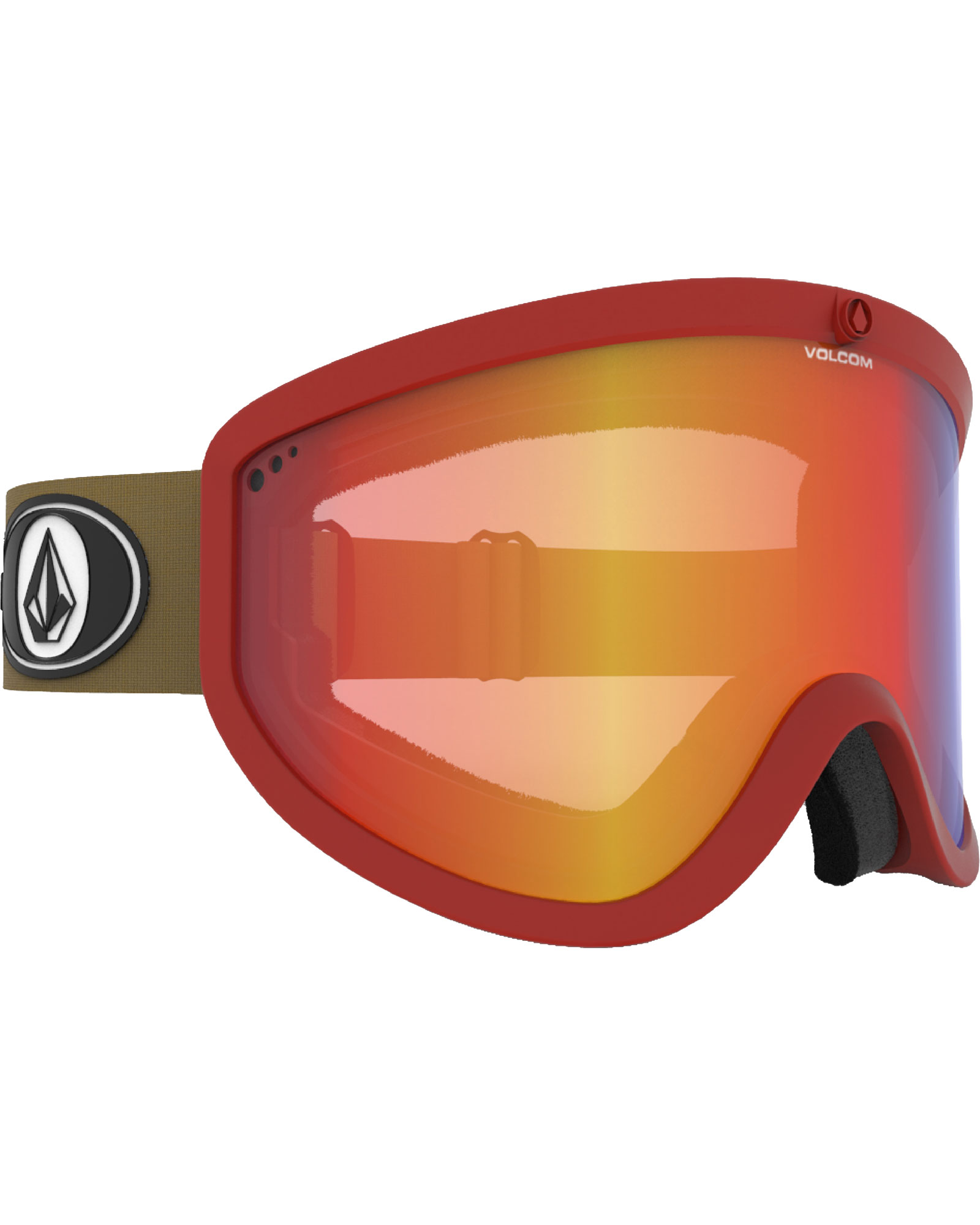 Volcom Footprints Red/Charamel / Red Chrome Goggles - Red/Charamel