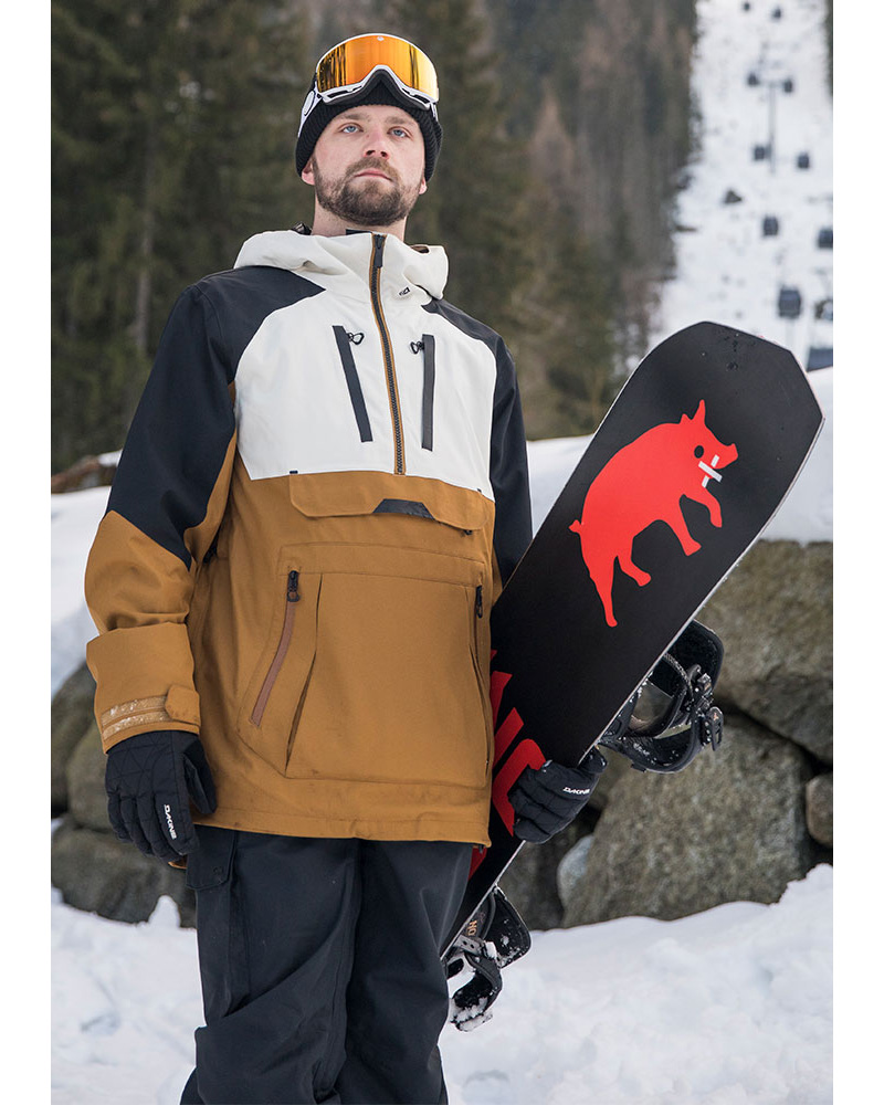 volcom men's brighton pullover 2 layer snow jacket