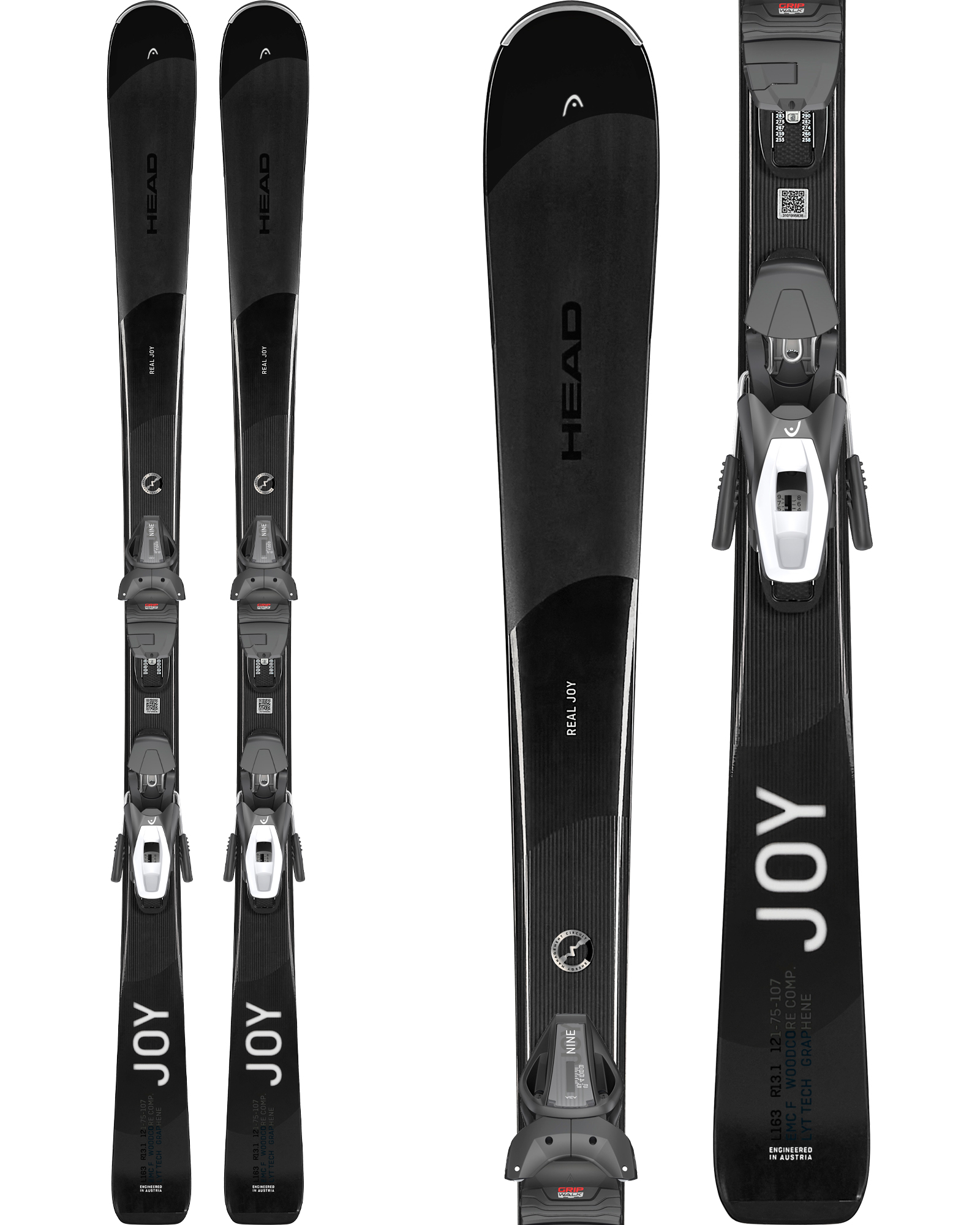 Head Real Joy SLR Joy Pro Women’s Skis + Joy 9 GW SLR Bindings 2024 163cm