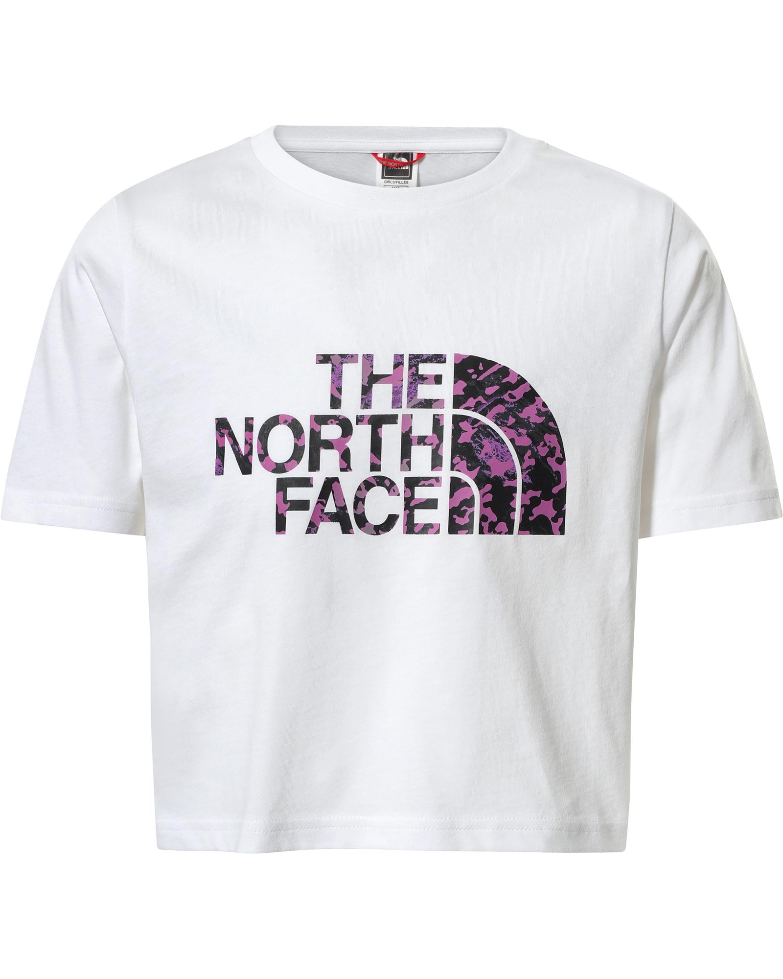 The North Face Easy Cropped Girls’ T Shirt XL - TNF White/TNF Black Arctic Drift Print XL