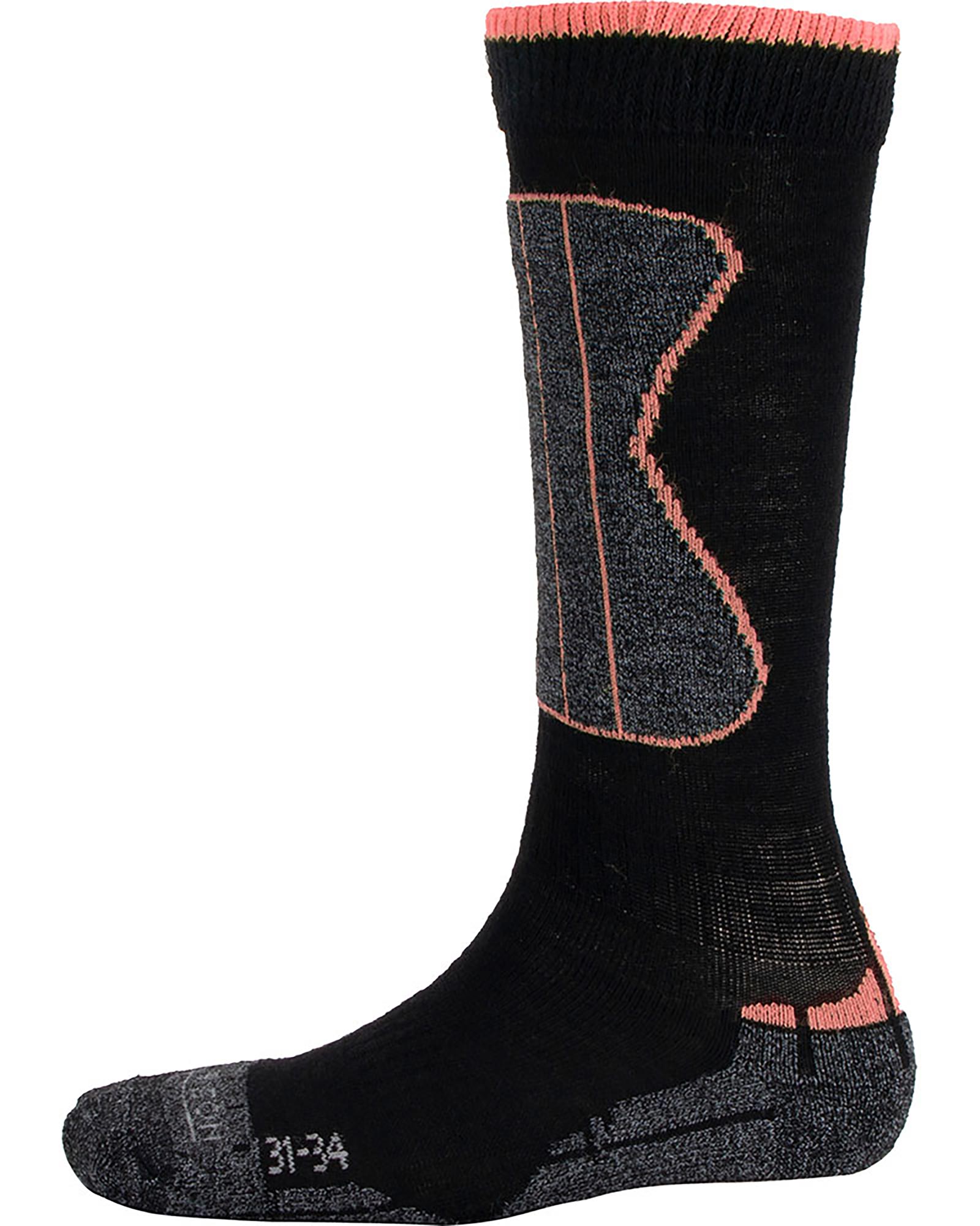 Ellis Brigham Wintersport Kids’ Socks - Black/Cerise L