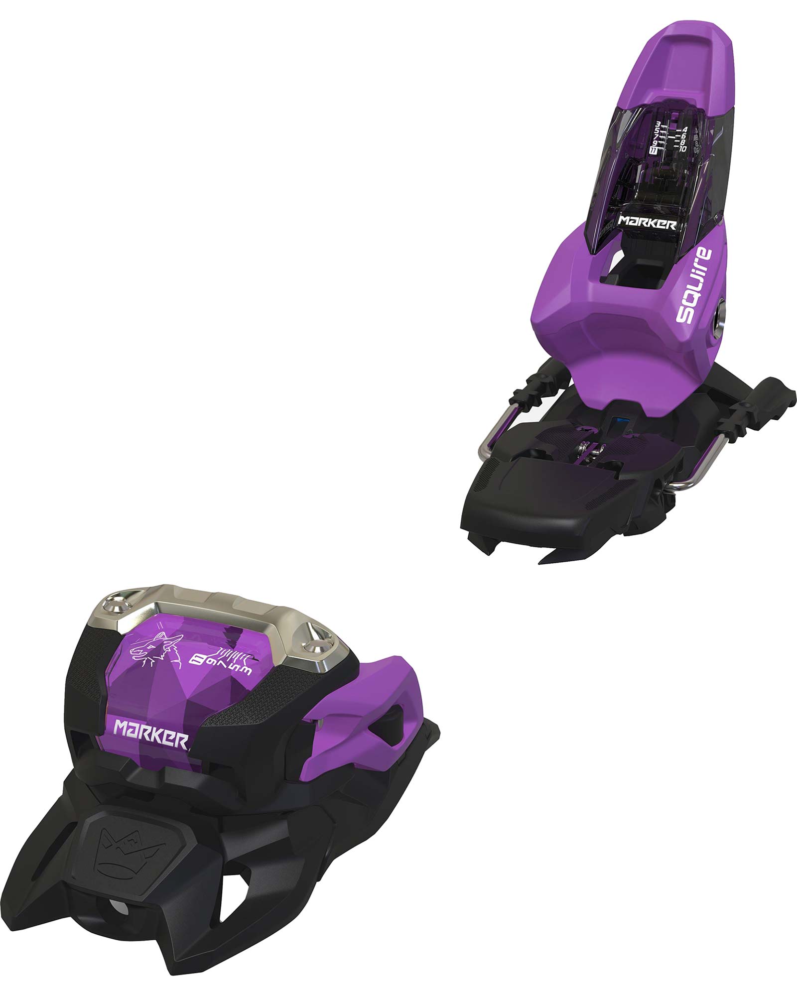 Marker Squire 11 Ski Bindings 2023 - Black/Purple 90mm