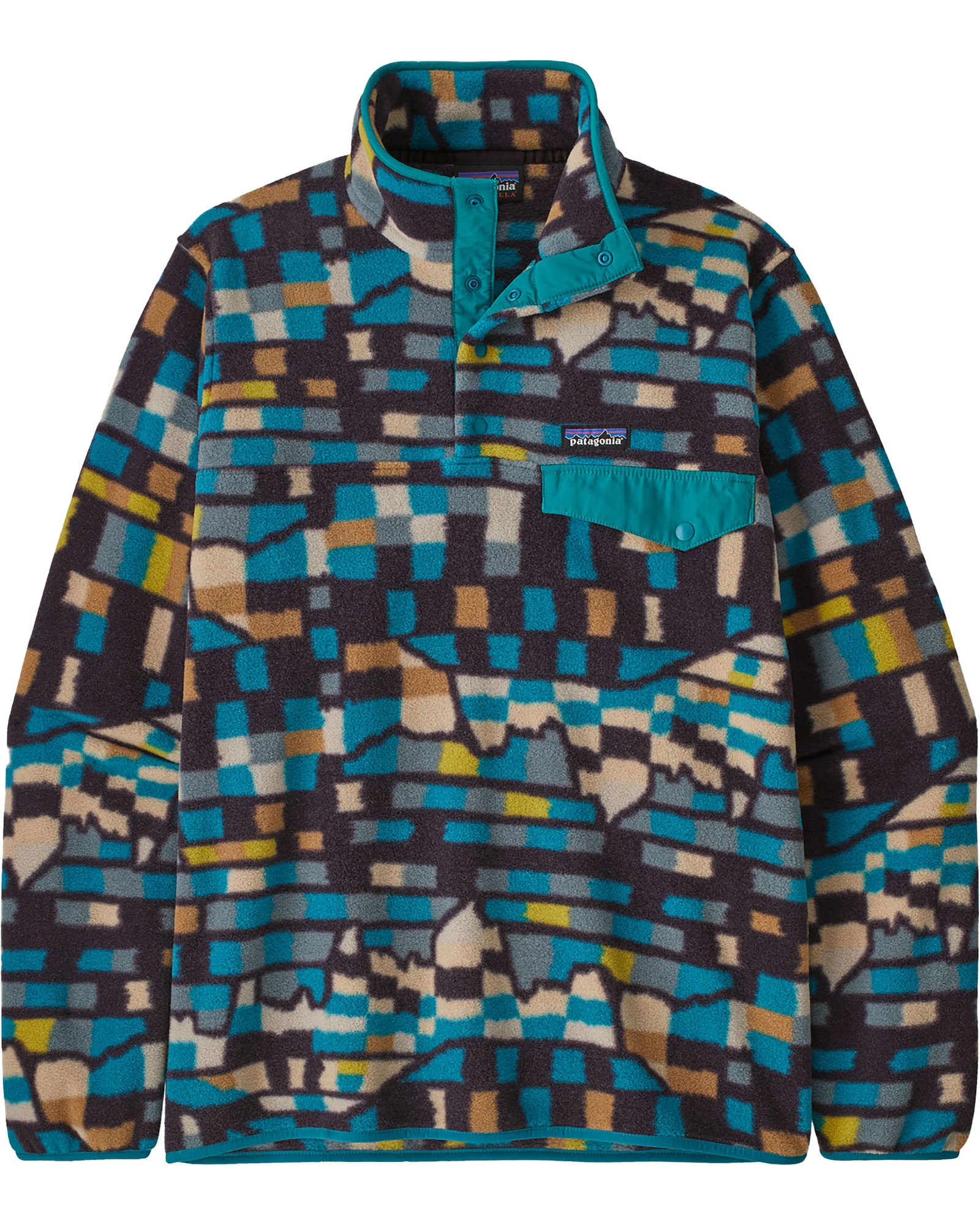 Patagonia Lwt Synchilla Snap T Men’s Pullover - Fitz Roy Patchwork: Belay Blue XS