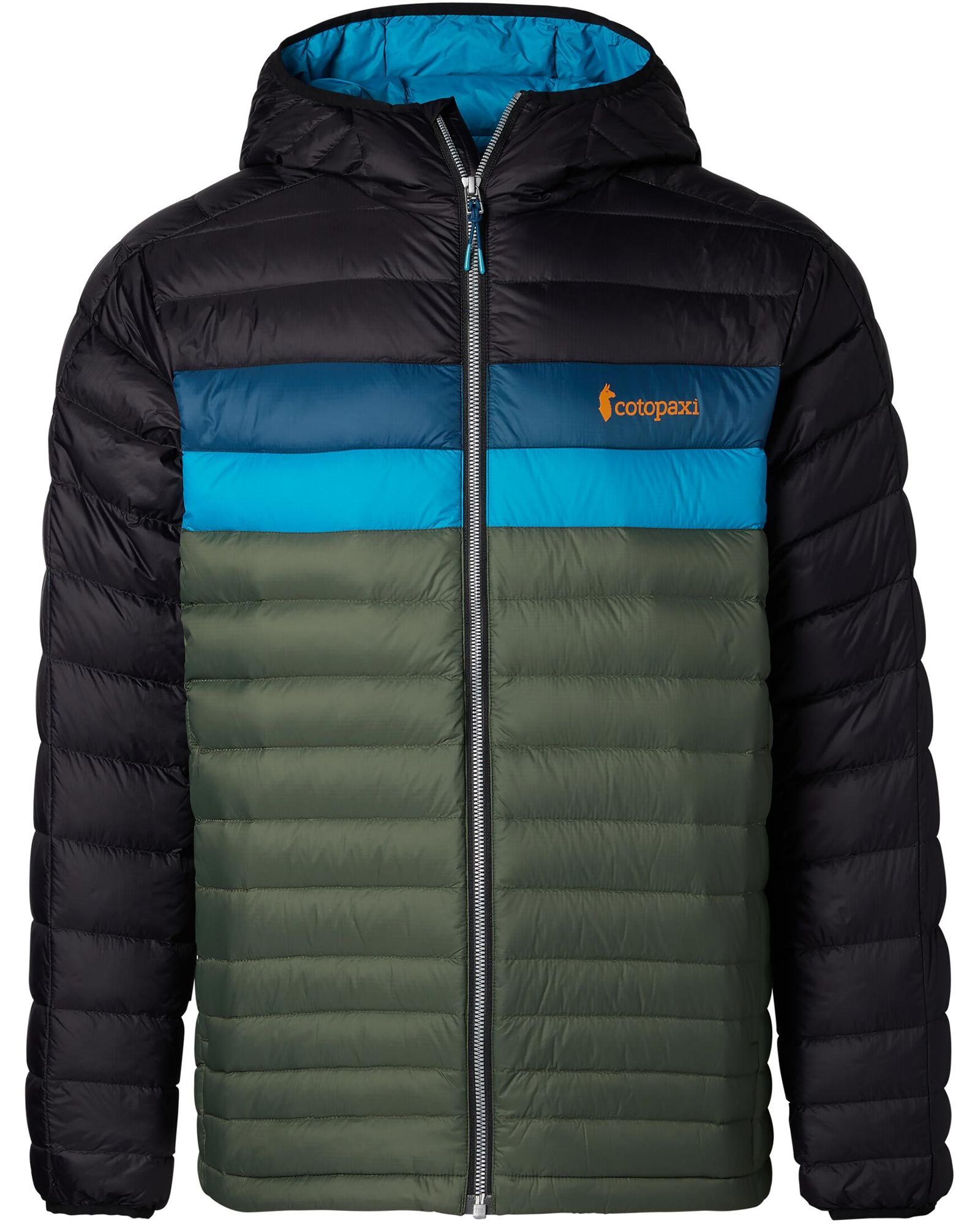 Cotopaxi Fuego Hooded Men’s Down Jacket - Black/Spruce L