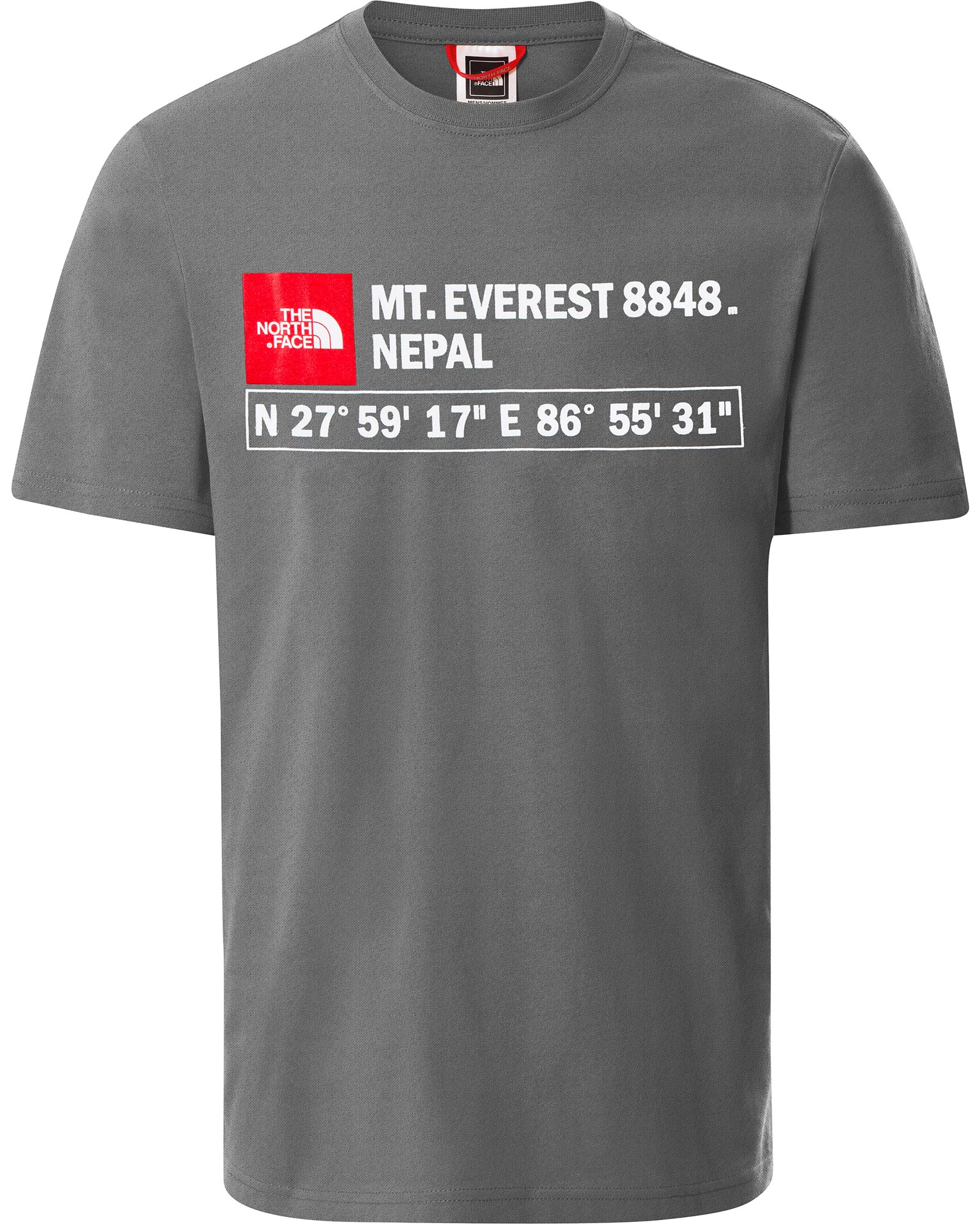 The North Face Mt Everest GPS Logo Men’s T Shirt - Heather grey S