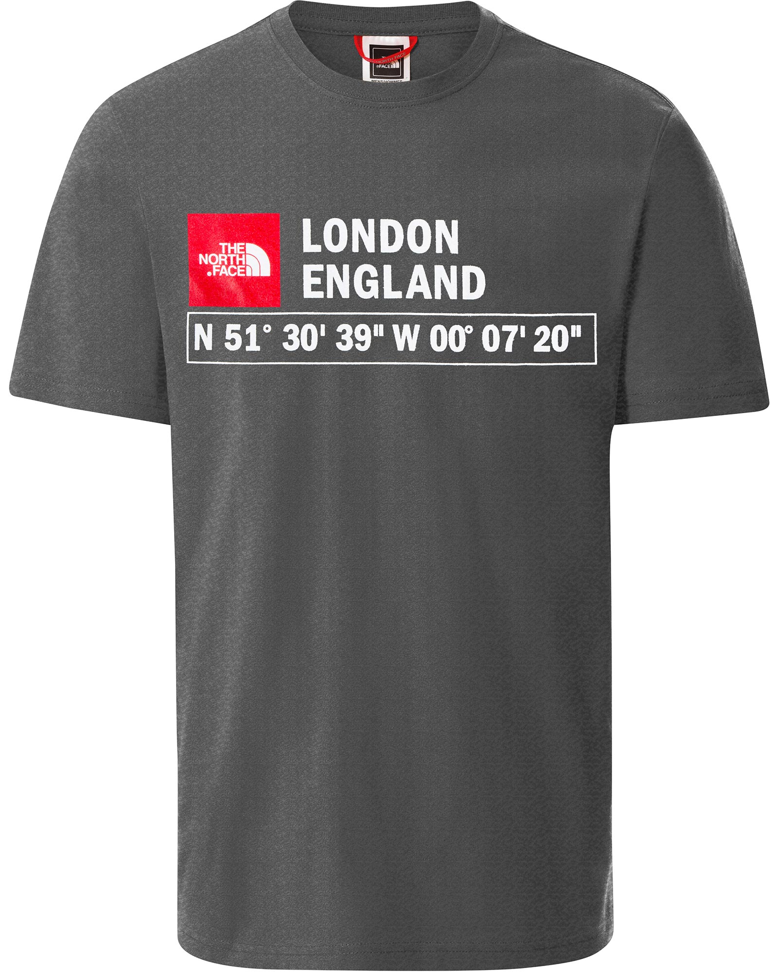 The North Face London GPS Logo Men’s T Shirt - TNF Med Grey Heather XS