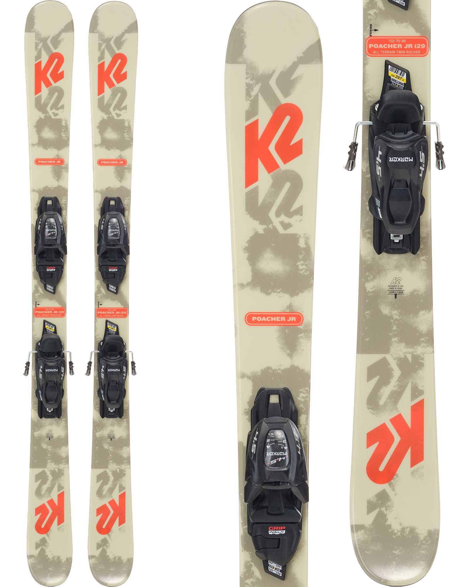 K2 Poacher JR Youth Skis + FDT 4.5 Bindings 2024 0