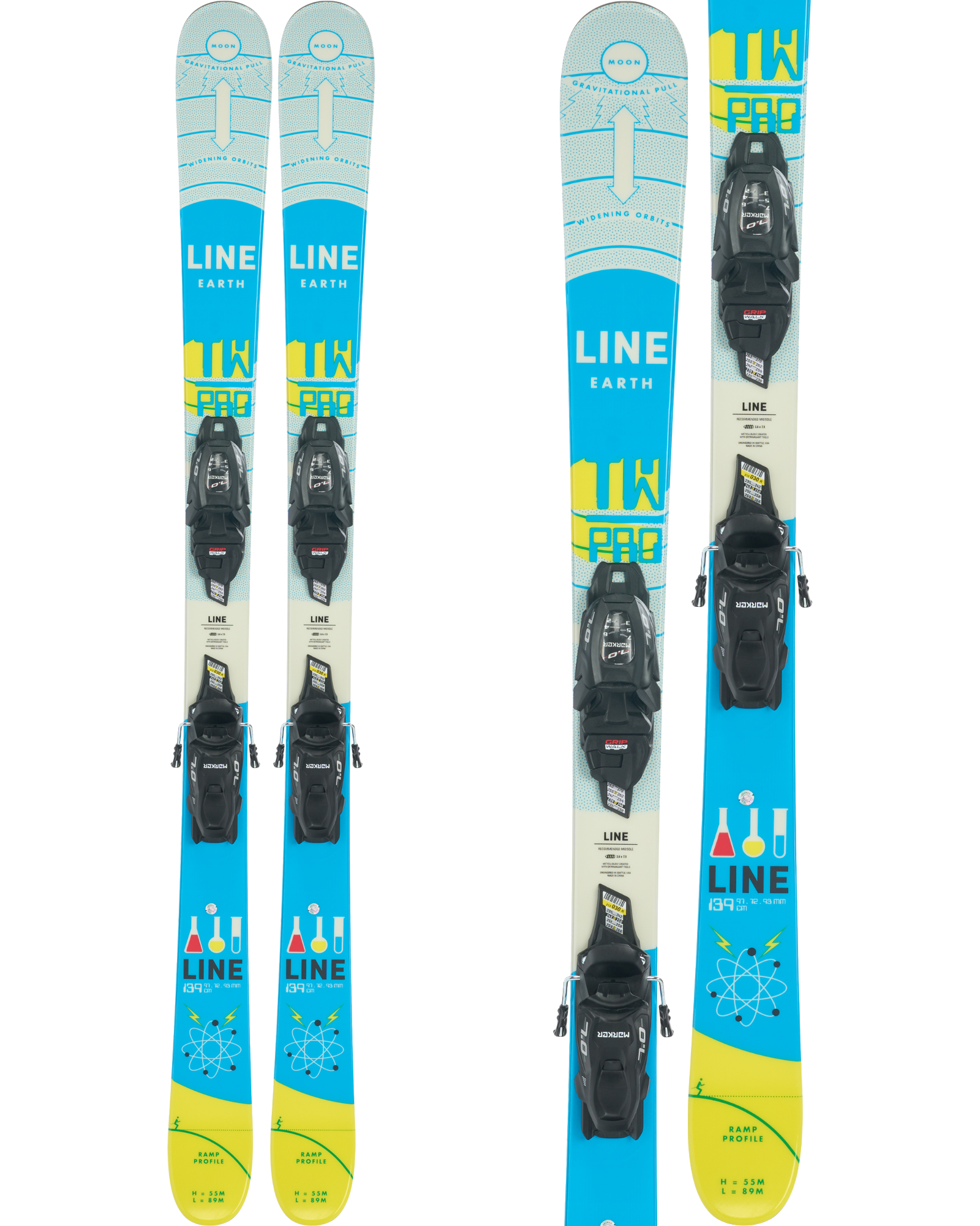 Line Wallisch Shorty Youth Skis + FDT 4.5 Bindings 2024 119cm