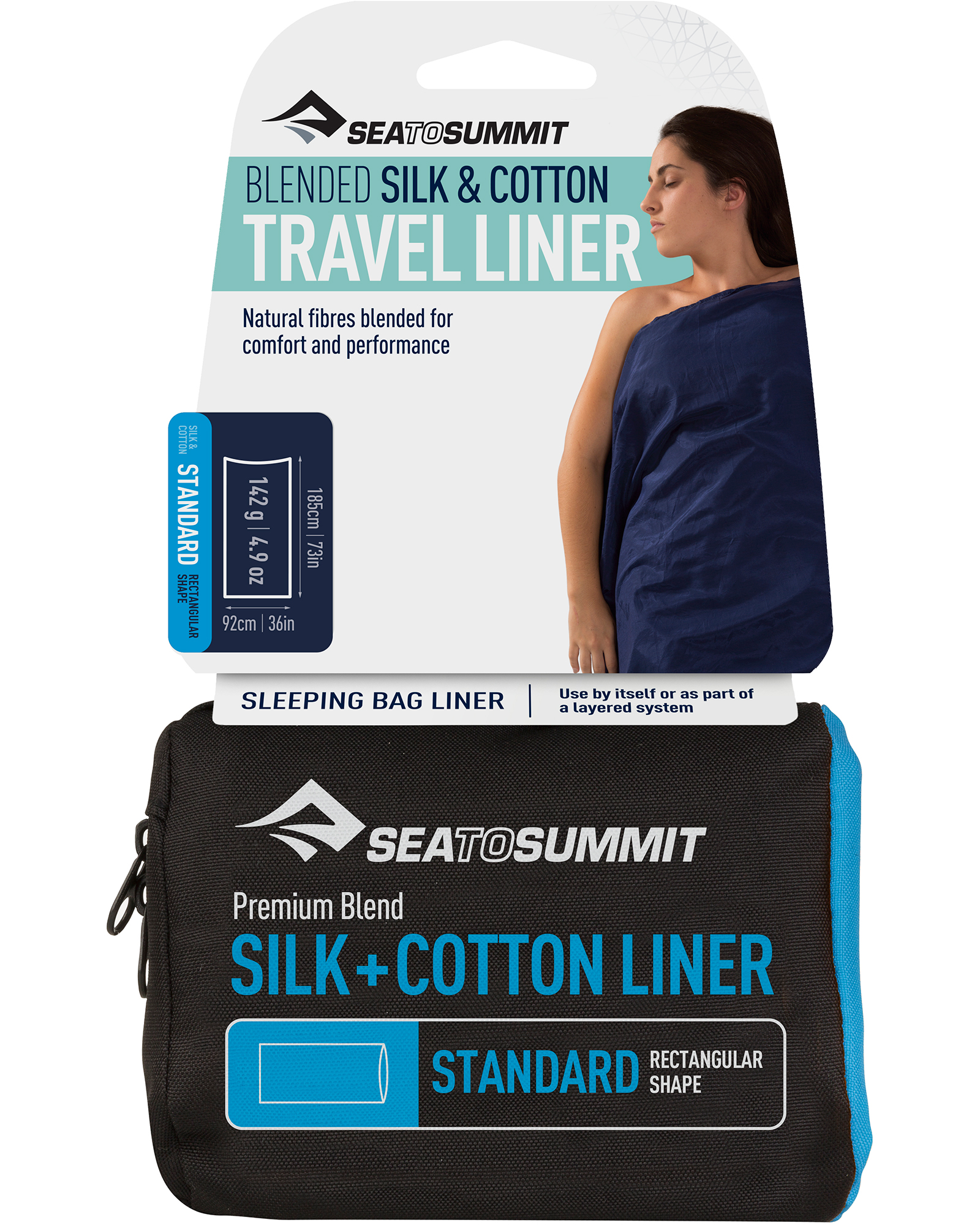 Sea to Summit Silk/Cotton Standard Liner - Navy Blue