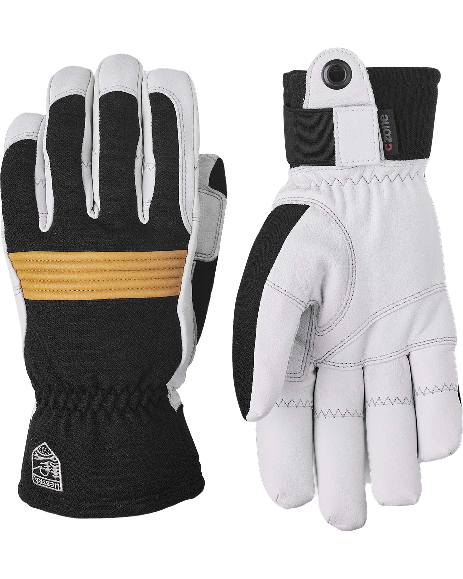 Hestra Men’s Couloir Gloves - Black/White/Tan Size 9