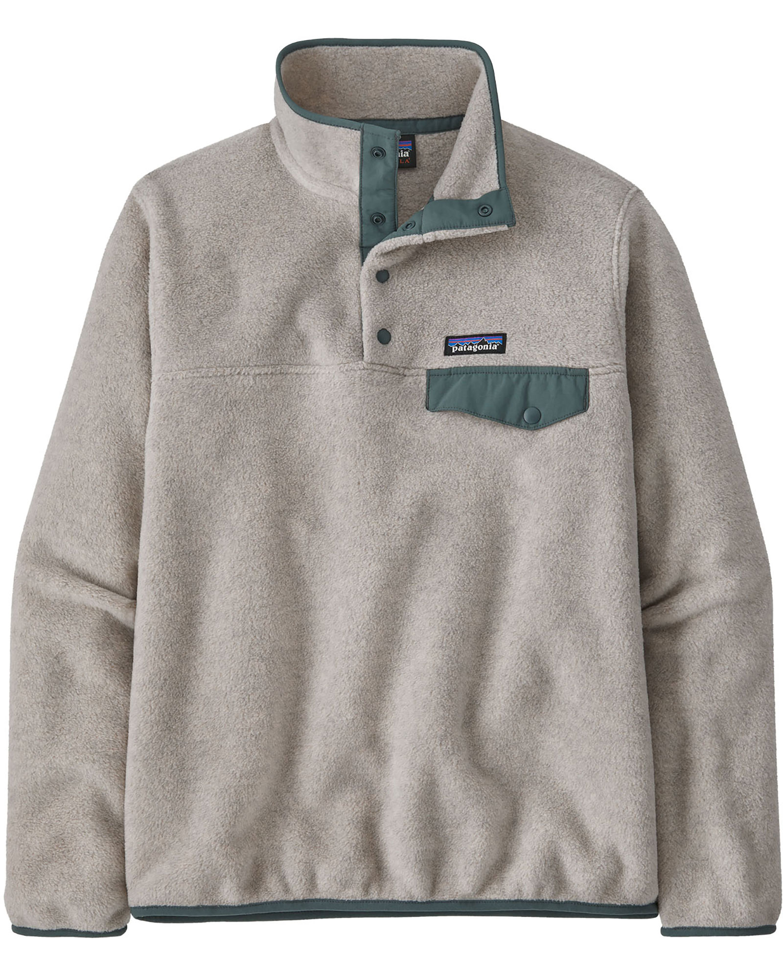 Patagonia Lwt Synchilla Women’s Snap T Pullover - Oatmeal Heather w/Nouveau Green S