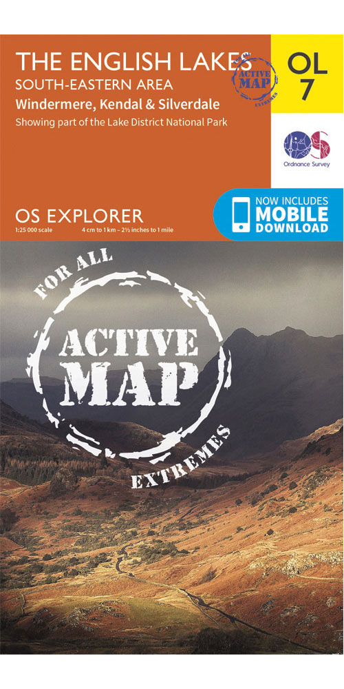 Ordnance Survey The English Lakes   South Eastern Area   OS Explorer Active OL7 Map