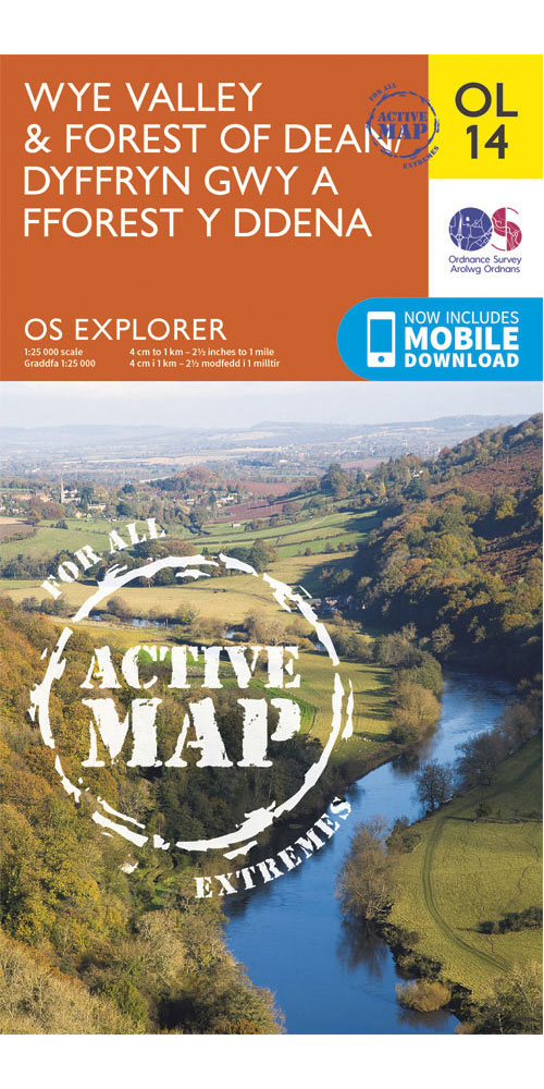 Ordnance Survey Wye Valley & Forest of Dean   OS Explorer Active OL14 Map