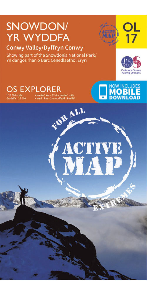 Ordnance Survey Snowdon   OS Explorer Active OL17 Map