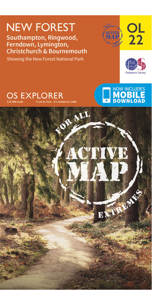 Ordnance Survey New Forest   OS Explorer Active OL22 Map