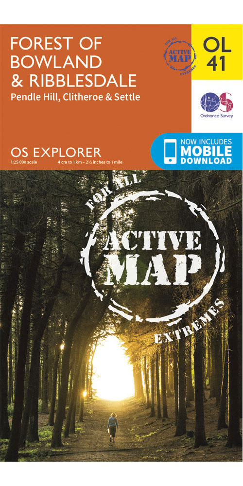 Ordnance Survey Forest of Bowland & Ribblesdale   OS Explorer Active OL41 Map