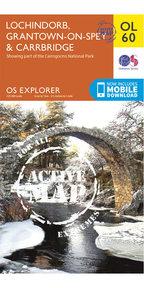 Ordnance Survey Lochindorb, Grantown on Spey & Carrbridge   OS Explorer Active OL60 Map