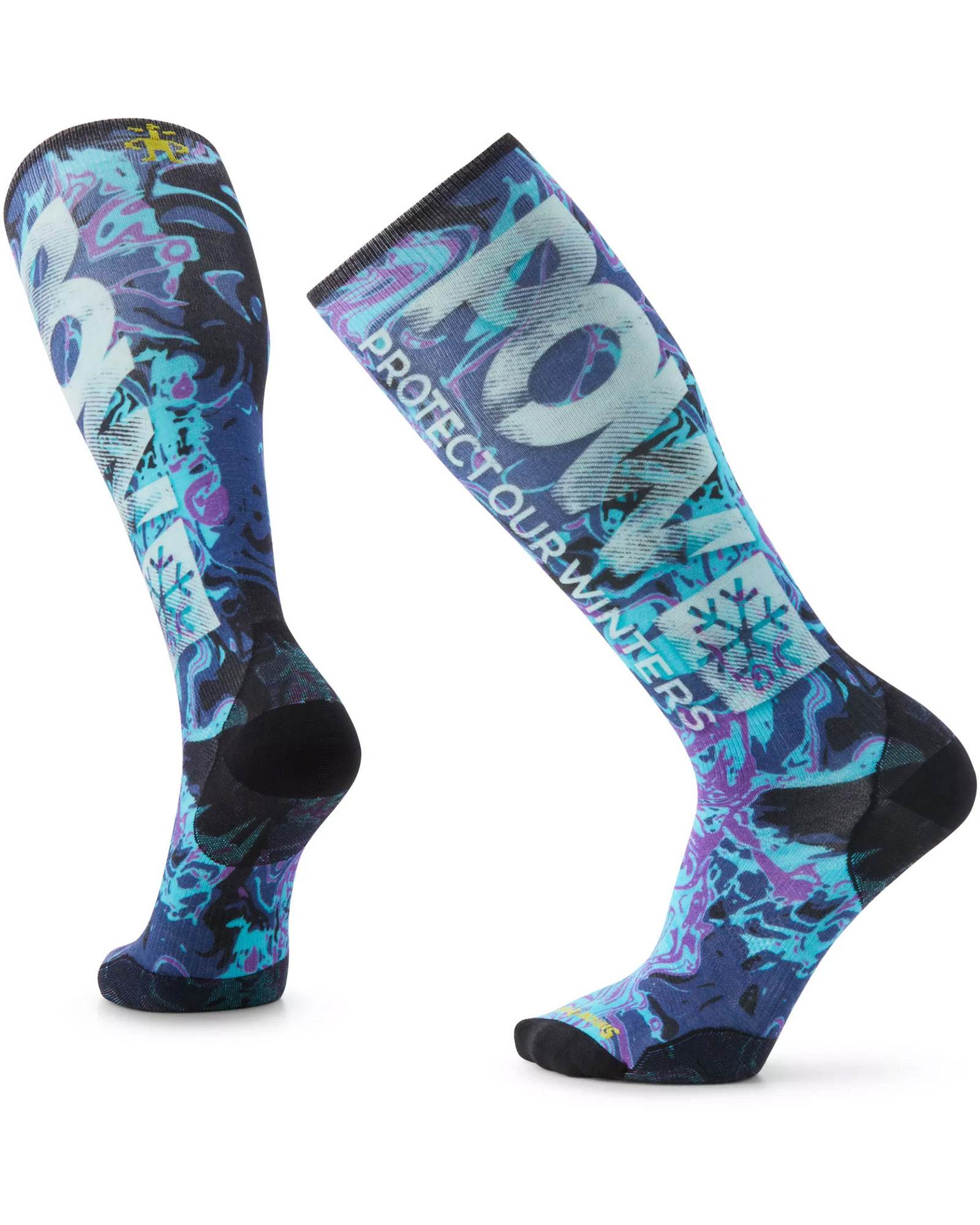 Smartwool Zero Cushion Ski Socks - Twilight Blue POW Print XL