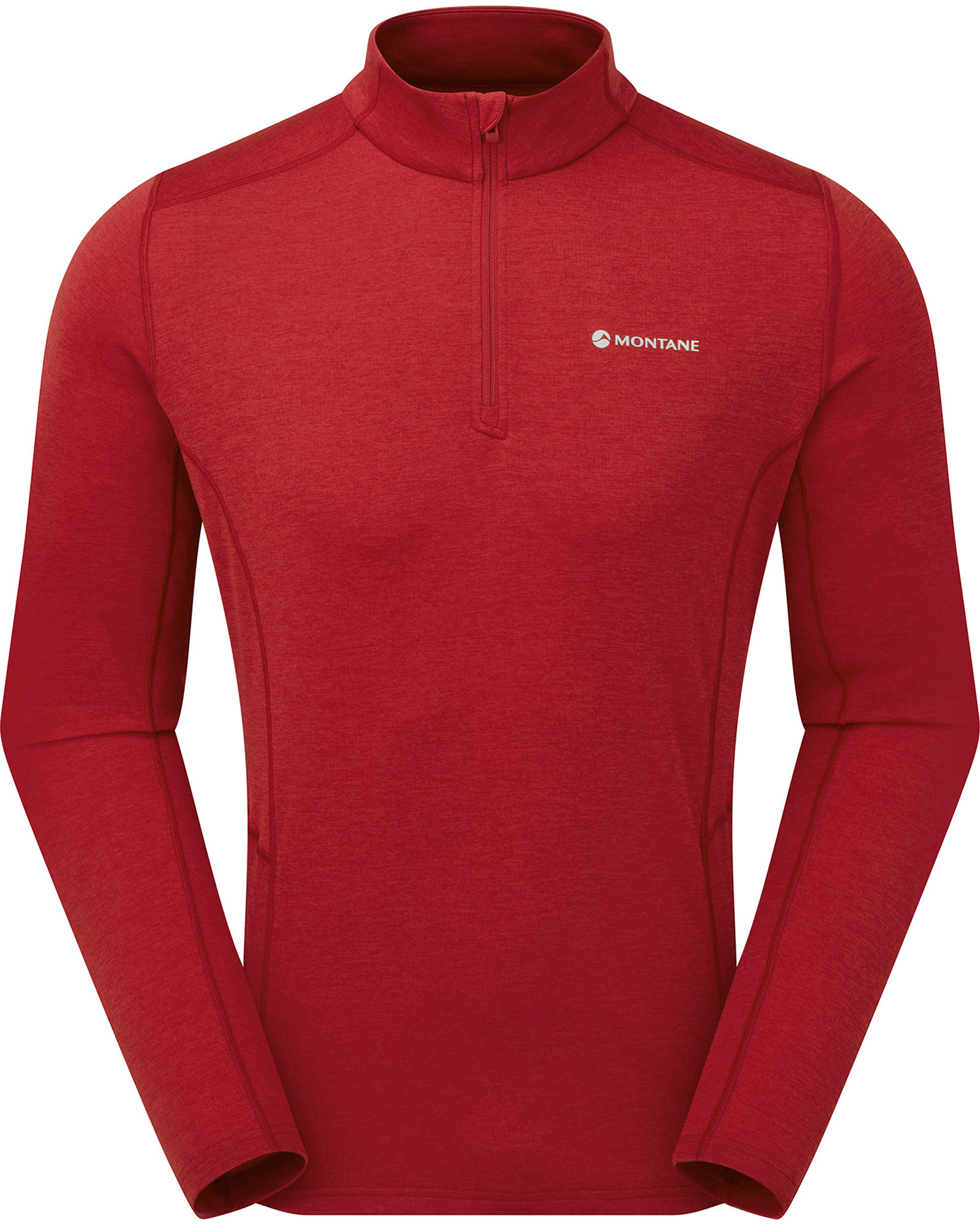 Montane Dart Long Sleeve Men’s Zip Neck Men’s T Shirt - Acer Red S