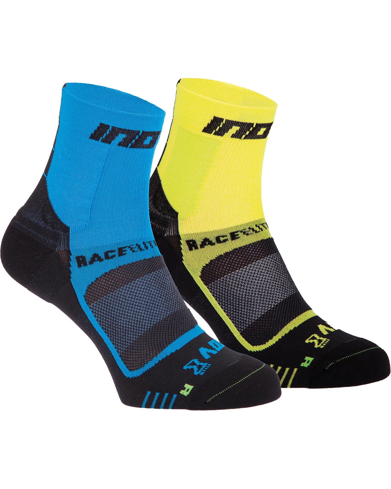 Inov 8 Race Elite Pro Socks (Twin Pack) - Blue/Yellow S