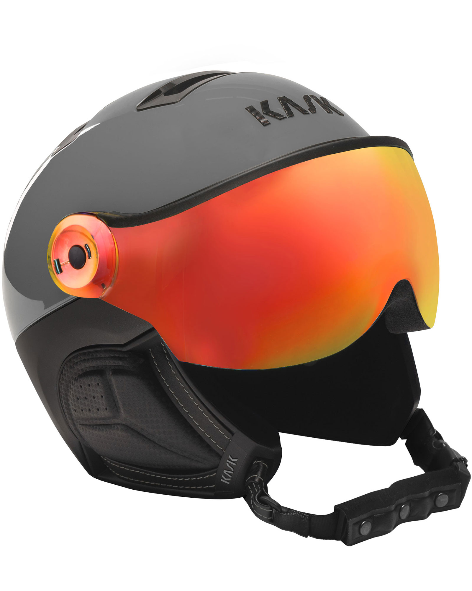 KASK Montecarlo Visor Helmet - Solid Grey - Red Mirror Visor M