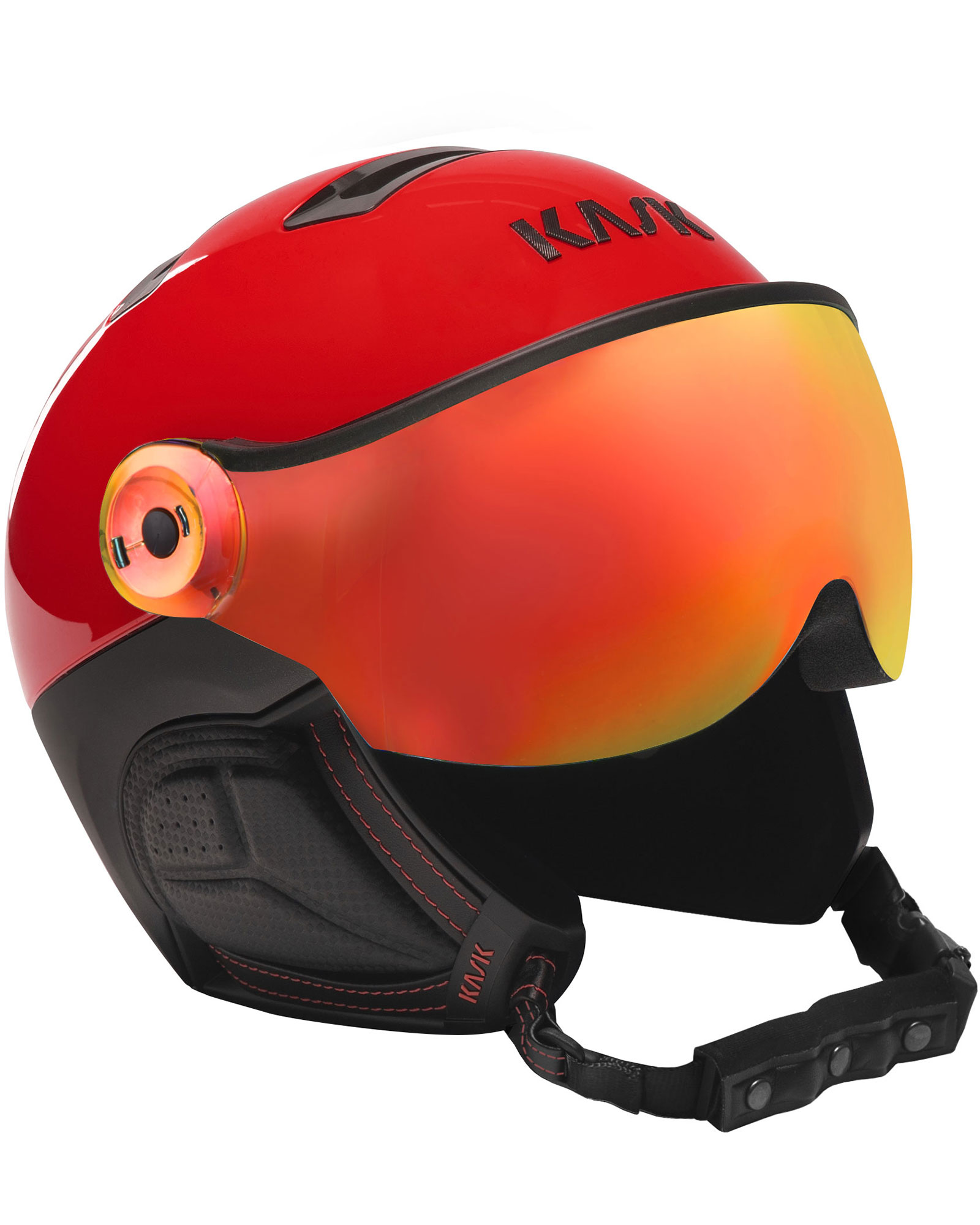 KASK Montecarlo Visor Helmet - Red - Red Mirror Visor M