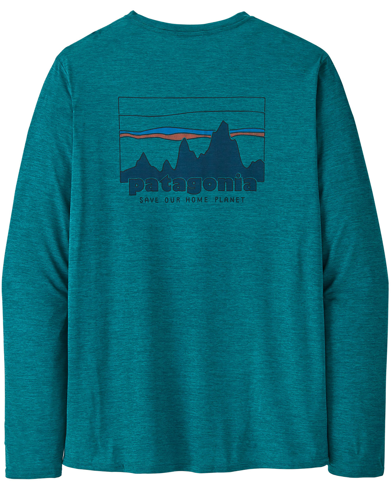 Patagonia Long Sleeve Cap Cool Daily Graphic Men’s T Shirt - 73 Skyline: Belay Blue X-Dye S