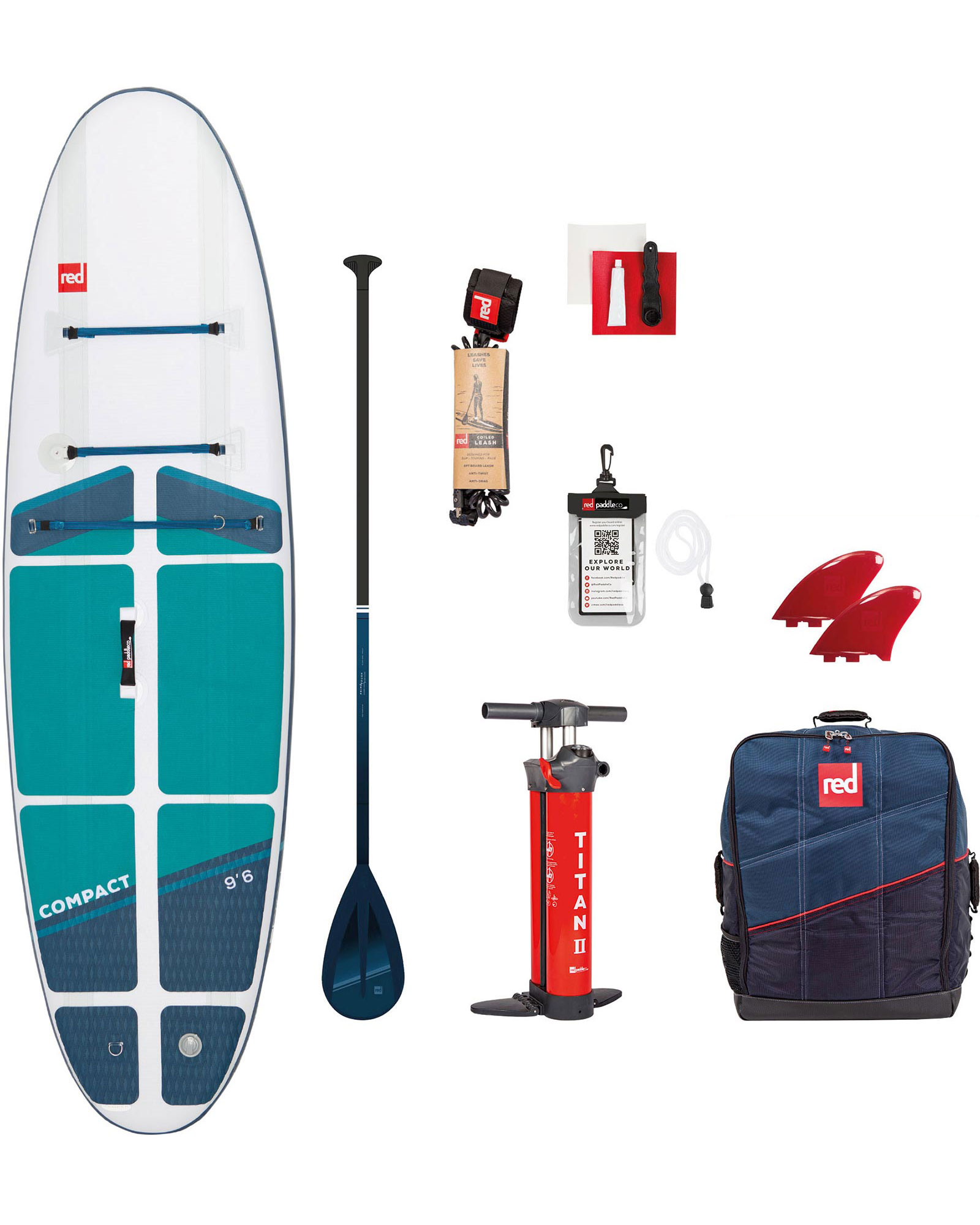 Red 9.6 - Compact Inflatable Paddleboard Package 22