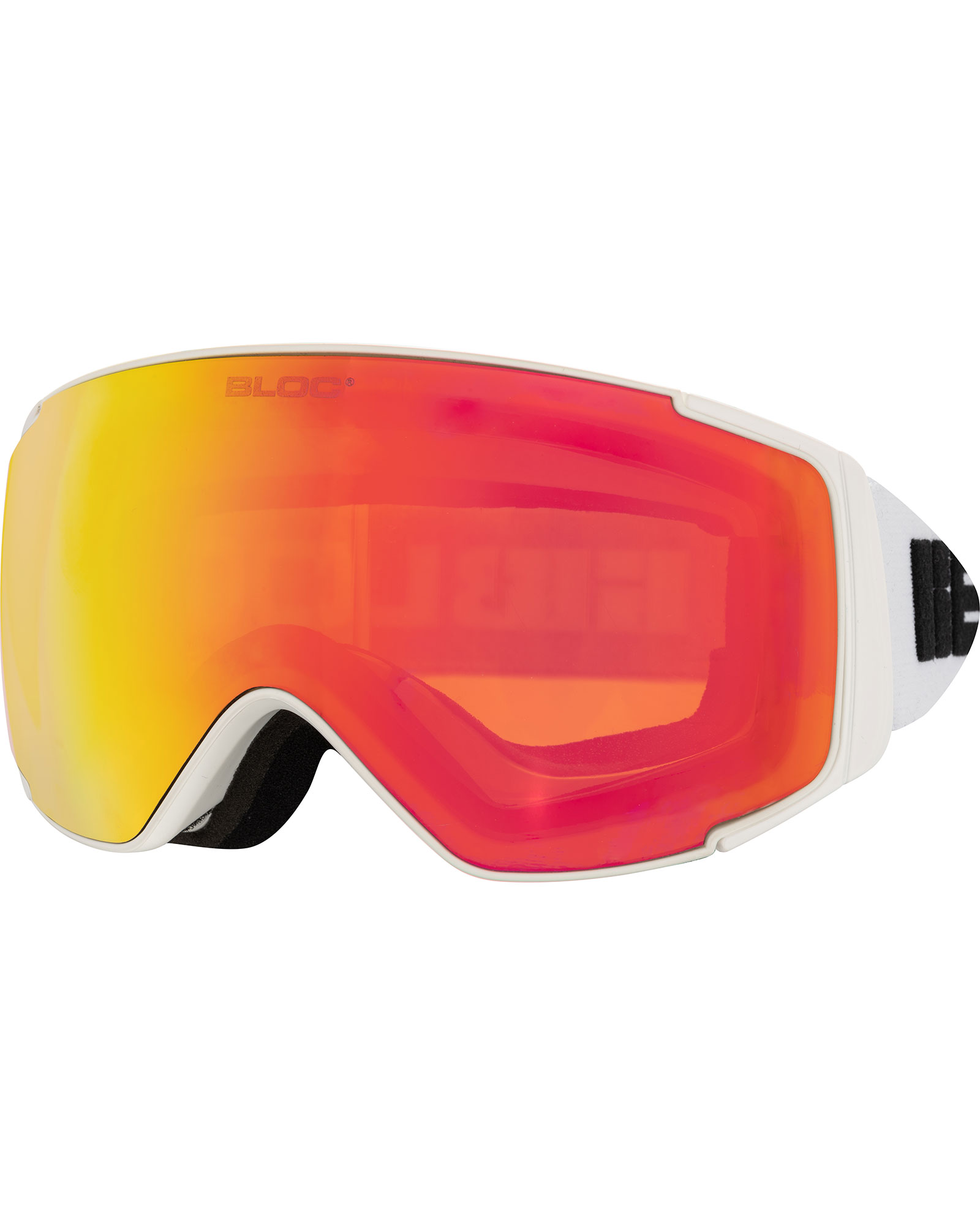 Bloc Small Fit Mercury Matte White / Orange Red Revo Youth Goggles